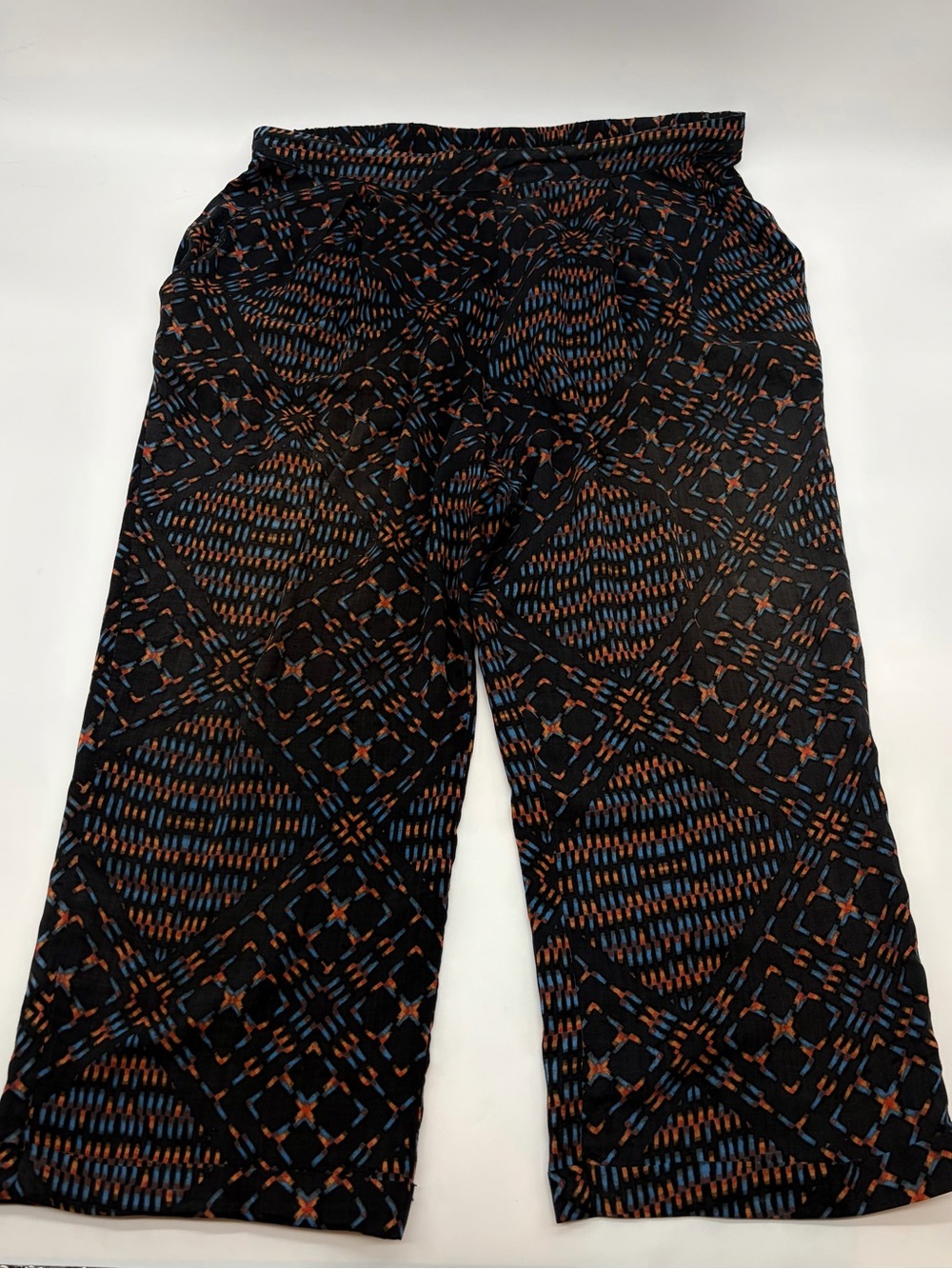 Free People Printed Gaucho Wide Leg Pants Black Women’s Small